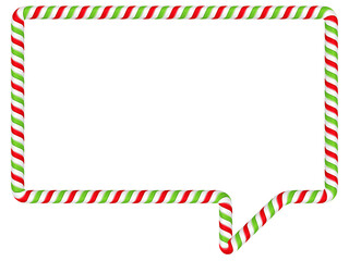 Fototapeta premium Speech bubble made of candy cane isolated on transparent background