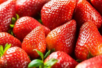 Berry Bliss: 4K Top-Down View of Fresh Strawberries and Berries in a Bowl
