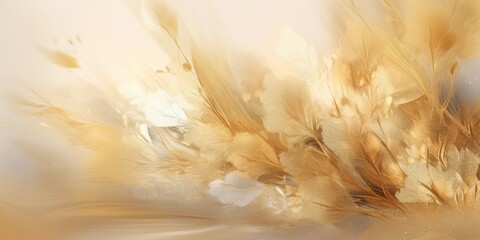 Beautiful abstract gold impressionistic floral design background. beautiful Generative AI AIG32