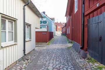 Lillgatan, perhaps the oldest street in Str&auml;ngn&auml;s.
