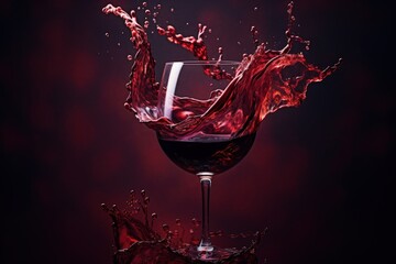 Red wine pouring - obrazy, fototapety, plakaty