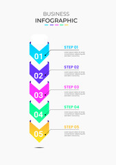 infographic vector design with icons and 5 options or steps. Infographics for business concepts. Can be used for presentation banners, workflow layouts, process diagrams, flow charts, info charts