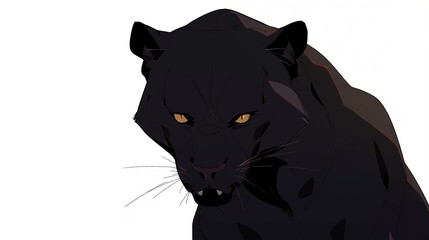 Panther Leopard Jaguar style Anime Cartoon Watercolor