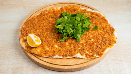 Lahmacun top view isolated