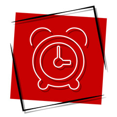 alarm red banner, framed. Vector illustration.