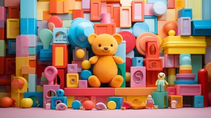 Obraz premium colorful wooden toys