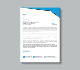 Modern blue and black letterhead template design