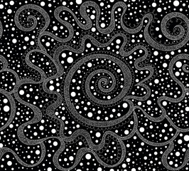 Abstract decorative vector seamless endless pattern with figured spirals 