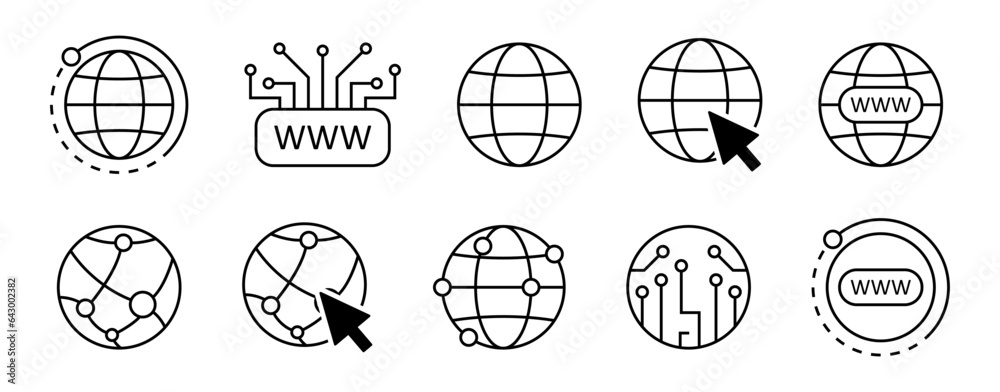 Poster Website black icons. Internet, online, web icons with arrow cursor. Web icon collection