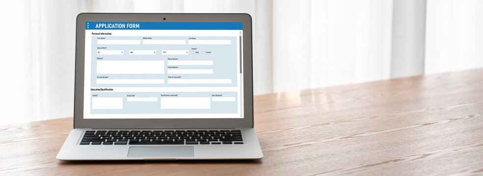 Online application form for modish registration on the internet website