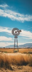 Windmill in the field iPhone wallpaper made with Ai generative technology