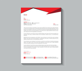 Creative Red and black Letterhead template design