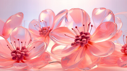 Translucent Glass Petal Bloom Radiance