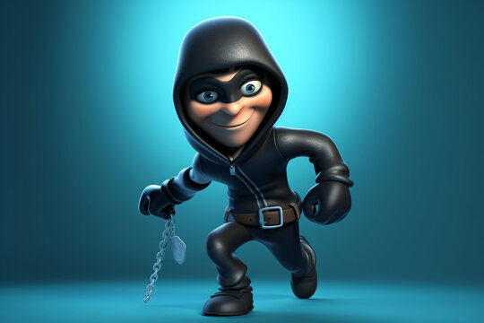 the character of a cool 3d thief