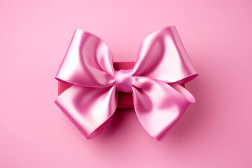 A pink bow on a pink present with pink background