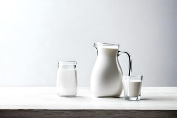jug of milk and glass of milk