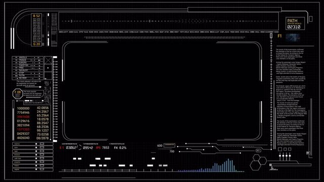 Video overlay template futuristic cyber and technology frame with alpha channel