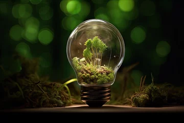 Foto op Canvas a light bulb that utilizes renewable energy sources © The Big L