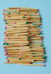 many matches laid out in a column