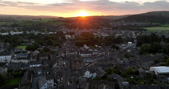 Sunset over Settle in north Yorkshire