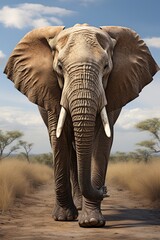Fototapeta na wymiar African elephant (Loxodonta africana) in the savannah