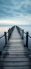 Wooden pier iPhone wallpaper made with Ai generative technology
