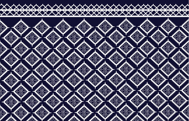 Navy ethnic fabric pattern for fabric print, cloth, dress, carpet, curtains,  sarong, background and wallpaper.