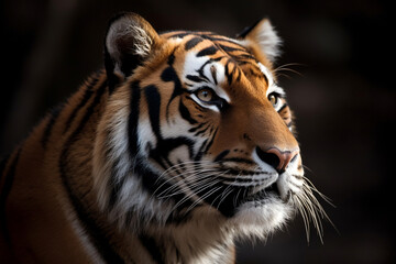 Close-up view of tiger generative AI