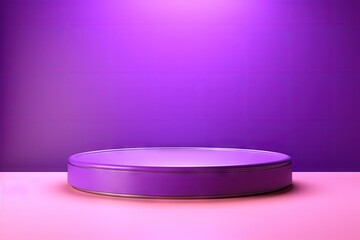 Display stand for products on purple background