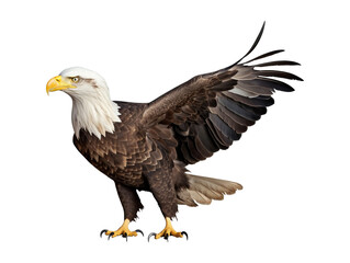 Fototapeta premium Bald Eagle isolated on transparent or white background, png