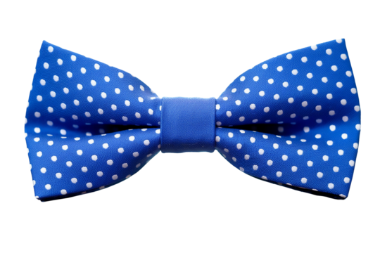 Blue bow tie isolated on transparent or white background, png