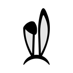 Bunny ears icons. Easter Bunny Ear Mask. Isolated. Vector