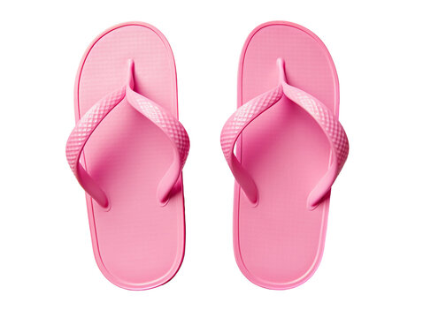 Pink flip flops isolated on transparent or white background, png