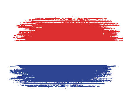 brush flag Netherlands transparent background, Netherlands brush watercolour flag design template element PNG file Netherlands flag