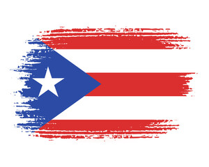 brush flag Puerto Rico transparent background, Puerto Rico brush watercolour flag design template element PNG file Puerto Rico flag