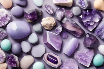 Obraz na płótnie Canvas purple stones and minerals background