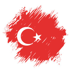 brush flag turkey transparent background, turkey brush watercolour flag design template element PNG file turkey flag