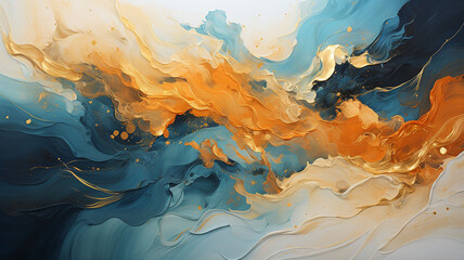 Abstract background with splashes, drops, smudges. Generative AI technology.	