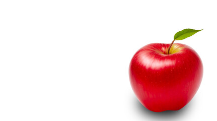 Red apple isolated on white background, cutting path, full depth of field