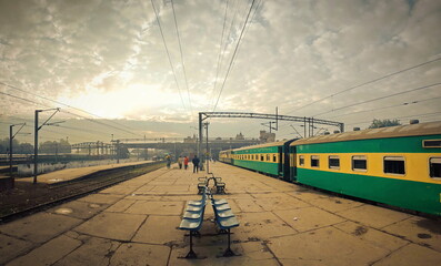 Lahore Junction Railway Station, Pakistan - November, 16, 2018: In 1853 the first railway line was laid by British in Indian subcontinent. Pakistan Railways founded in 1861 and headquartered in Lahore