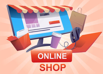 Online shop, online ordering, online delivery