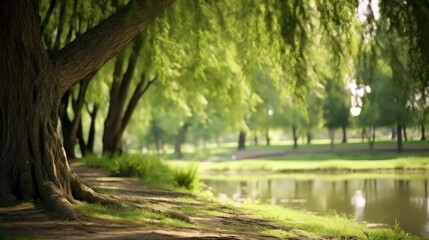 soothing ambiance, tranquil park scene
