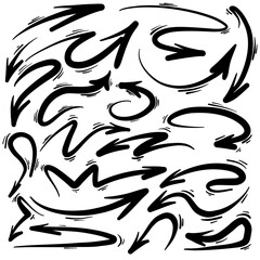 Arrows hand drawn set vector graphic