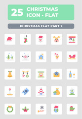 Christmas Celebration Flat Icon Style Design