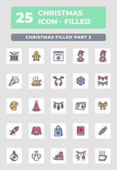Christmas Celebration Filled Icon Style Design