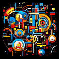 Fototapeta premium Abstract Concept Design in Colourful Maths Structures Spherical Sculptures Minimalism with Movement Social Network Analysis Digital Art Generative AI Cover Poster