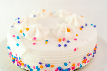 Birthday cake with funfetti sprinkles