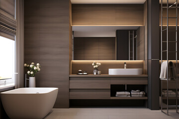 Minimalist and elegant bathroom interior design