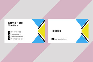 Business card design template, clean professional business card template, visiting card. Flat design vector abstract creative - Vector. Double sided business card template modern and clean style. 