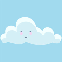 Cloud on a blue background. Vector illustration